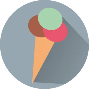 Minimalist Ice Cream Cone Graphic PNG Image