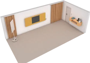 Minimalist Modern Room Design PNG Image