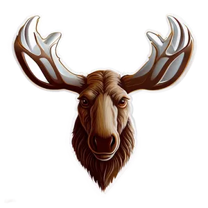 Minimalist Moose Head Outline Png 06292024 PNG Image