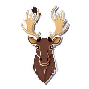 Minimalist Moose Head Outline Png 06292024 PNG Image