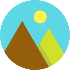 Minimalist Mountain Sunrise PNG Image