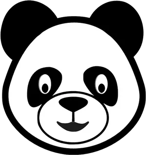 Minimalist Panda Face Graphic PNG Image