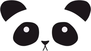 Minimalist Panda Face Illustration PNG Image