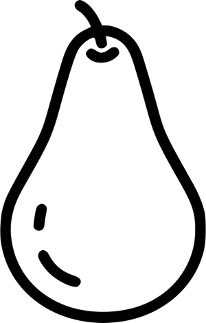 Minimalist Pear Line Art PNG Image