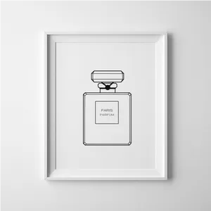 Minimalist Perfume Bottle Artwork PNG Image