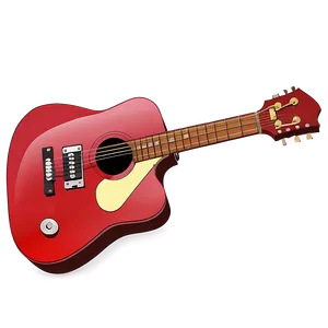 Minimalist Red Guitar Png Waj PNG Image