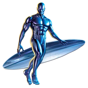 Minimalist Silver Surfer Design Png Crk3 PNG Image