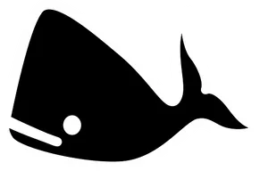 Minimalist Whale Icon PNG Image