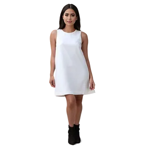 Minimalist White Shift Dress Png 82 PNG Image