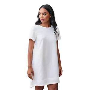 Minimalist White Shift Dress Png Mij PNG Image