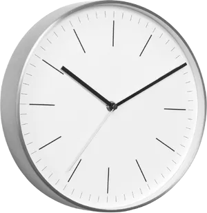 Minimalist White Wall Clock PNG Image