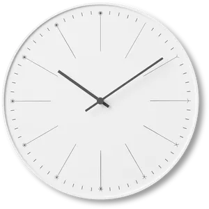 Minimalist White Wall Clock PNG Image