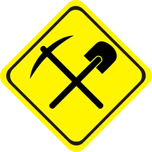 Mining Warning Sign Vector PNG Image