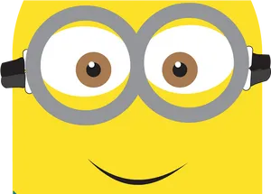 Minion Close Up Graphic PNG Image