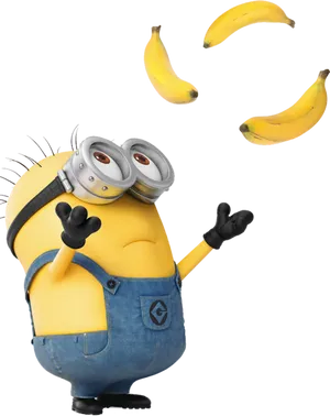 Minion Juggling Bananas PNG Image