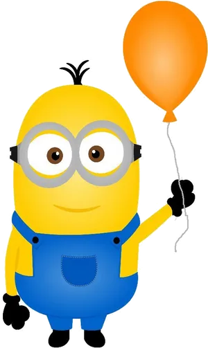 Minion With Orange Balloon PNG Image