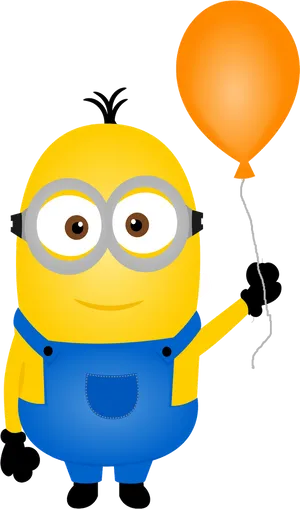 Minion With Orange Balloon PNG Image