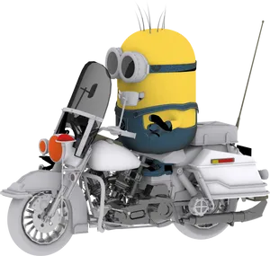 Minionon Motorcycle Clipart PNG Image