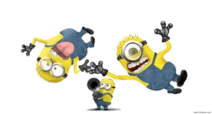 Minions_ Having_ Fun_ Black_ Background PNG Image