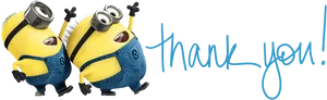 Minions Thank You Greeting PNG Image