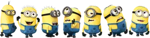 Minions_ Various_ Expressions_ Banner PNG Image