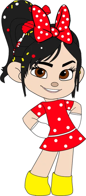 Minnie Inspired Character Illustration PNG Image