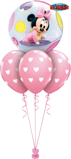 Minnie Mouse Birthday Balloons PNG Image