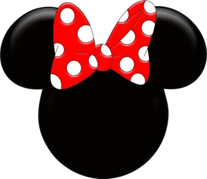 Minnie Mouse Bow Head Silhouette PNG Image