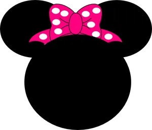 Minnie Mouse Bow Silhouette PNG Image