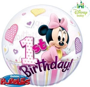 Minnie Mouse First Birthday Balloon PNG Image