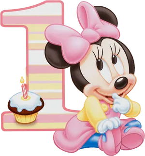 Minnie Mouse First Birthday Celebration PNG Image