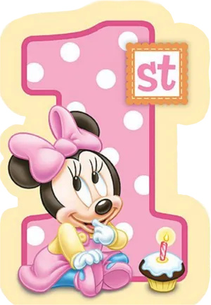 Minnie_ Mouse_ First_ Birthday_ Celebration PNG Image