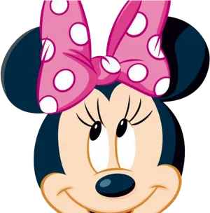 Minnie Mouse Headshot Illustration PNG Image