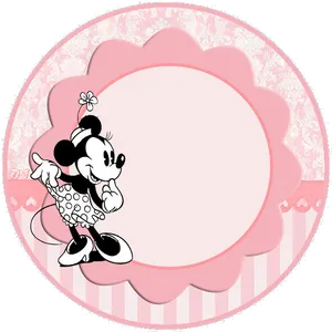 Minnie Mouse Pink Floral Background PNG Image