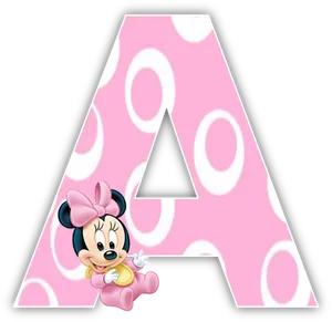 Minnie Mouse Pink Letter A PNG Image