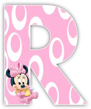 Minnie Mouse Pink Letter R PNG Image