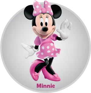 Minnie Mouse Polka Dots Posing PNG Image