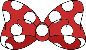 Minnie Mouse Red Polka Dot Bow PNG Image