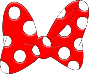 Minnie Mouse Red Polka Dot Bow PNG Image