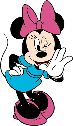 Minnie Mouse Winking Gesture PNG Image