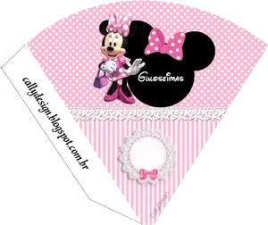 Minnie Rosa Party Cone Design PNG Image