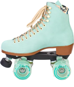 Mint Green Quad Roller Skate PNG Image