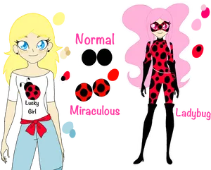 Miraculous Ladybug Fan Art Transformation PNG Image