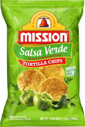 Mission Salsa Verde Tortilla Chips Package PNG Image