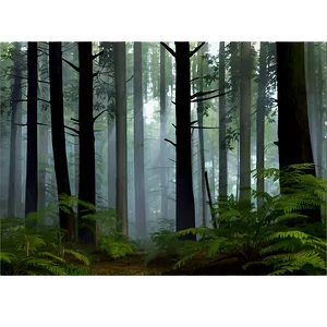 Misty Forest Scene Clipart Png Cpp PNG Image