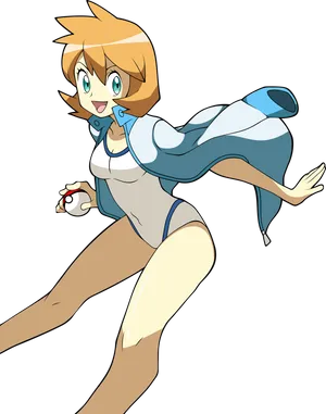 Misty Pokemon Character Action Pose PNG Image