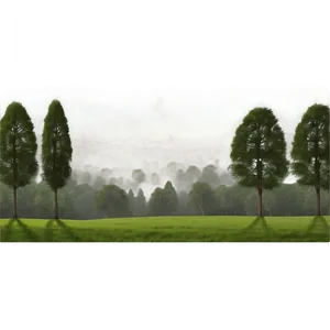 Misty Treeline Landscape Png Xvr PNG Image