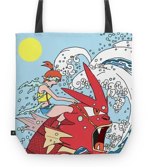 Mistyand Gyarados Tote Bag PNG Image