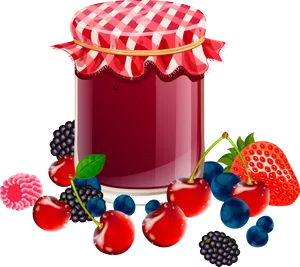 Mixed Berry Jam Illustration PNG Image