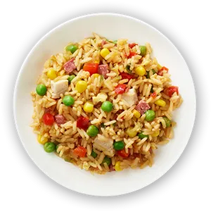 Mixed Vegetable Chicken Rice Dish PNG Image